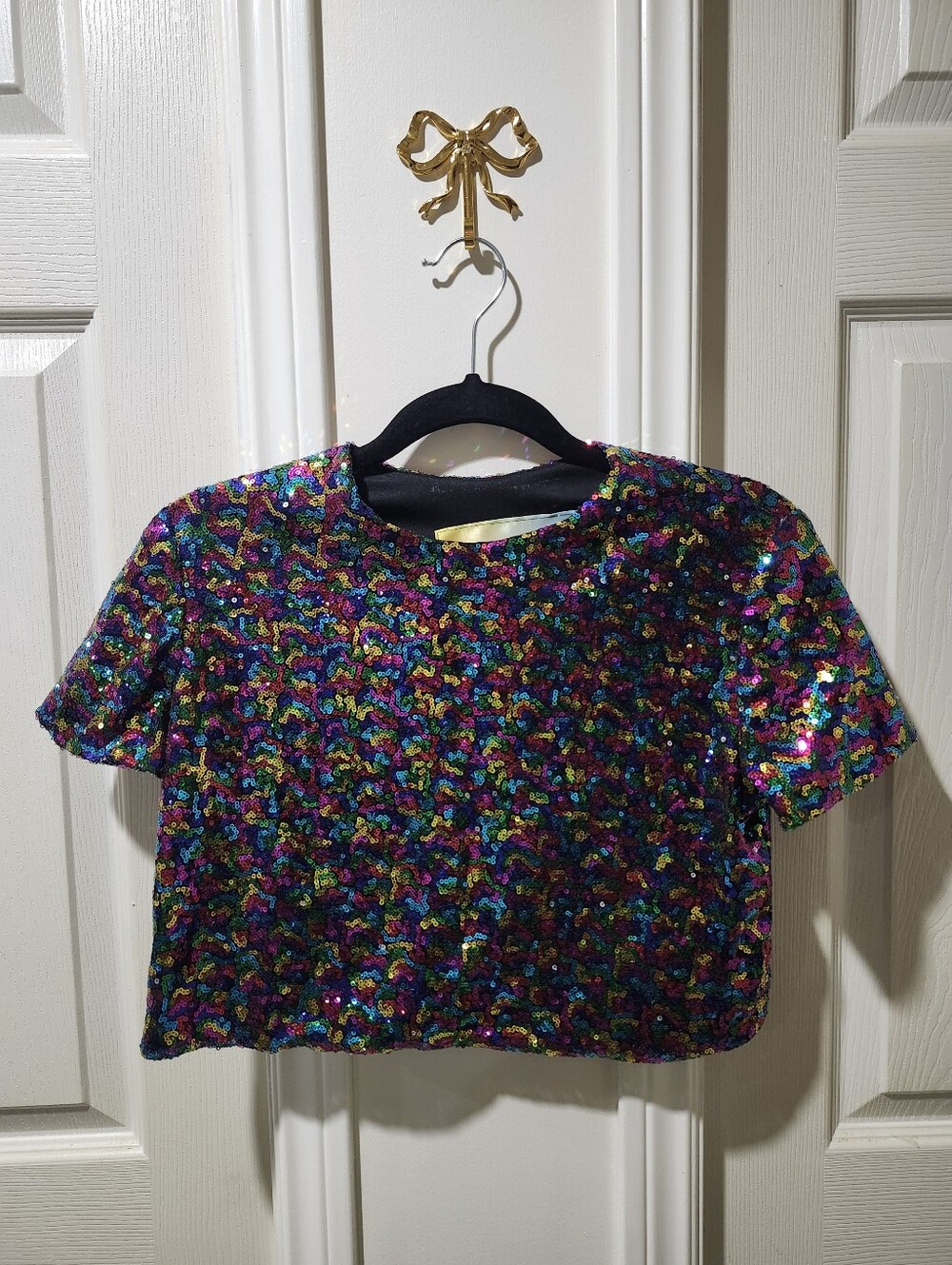 Fringe + Co Crop Sequin Top